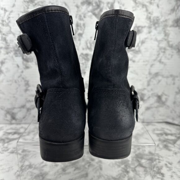 Vintage Foundry Co. Womens Miriam Biker Buckle Ankle Boots Size 9 Black Leather - Picture 6 of 9
